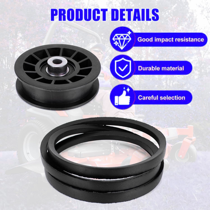 GICOOL Drive Idler Pulley & Belt Kit, Replace 539110311 539110411 607163 14259 12400 - Compatible with Z254F Lawn Mower
