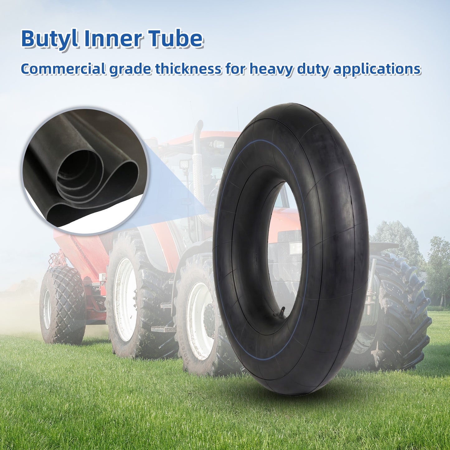11L-15/11L-16 Butyl Inner Tube, 1 Pack with TR15 Valve Stem, Heavy-Duty Inner Tube, Replacement Tube for Farm Tractor, Implements and Farm Wagons
