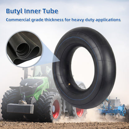 11.2R-24/12.4R-24 Tractor Tire Butyl Inner Tube, 1 Pack with TR218A Valve Stem, Heavy-Duty Inner Tube, Replacement Tube for Farm Tractor, Backhoe and Industrial Equipment