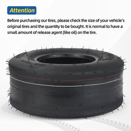 11x4.00-5 Tubeless Zero Turn Mower Tire, Riding Lawnmower Smooth Tread, 4 Ply