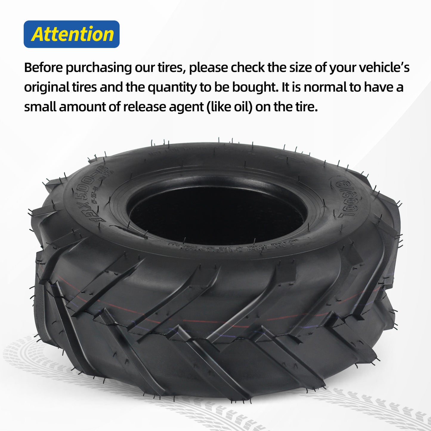 13x5.00-6 Tubeless Tiller Tire, 13x5-6 for Tractor Lawnmower Ag Tire, 2 Ply, Super Lug Pattern