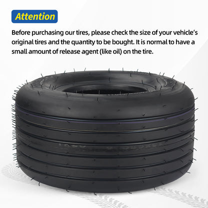13x6.50-6 Tubeless Lawn Mower Tire, Riding Lawnmower Straight Rib Tread, 4 Ply