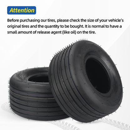 13x6.50-6 Tubeless Lawn Mower Tires, Straight Rib Tread, 4 Ply