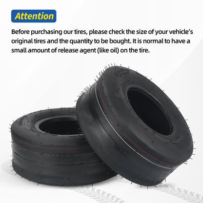 11x4.00-5 Tubeless Lawn Mower Tires, 11x4.00-5 Straight Rib Tread, 4 Ply