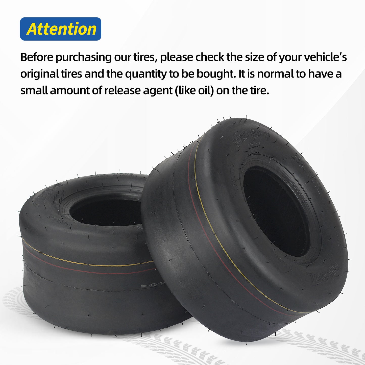 11x6.00-5 Tubeless Zero Turn Mower Tires, Riding Lawnmower Smooth Tread, 4 Ply