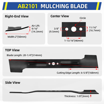LM2100SP 21" Blade for 56V Lawn Mower, Fits LM2100SP LM2101 LM2102SP LM2142SP LM2114, OEM AB2101