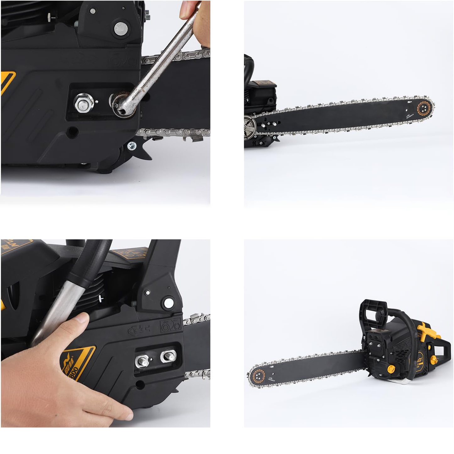 GICOOL 5-Pack 16 Inch Chainsaw Chain, 56 Drive Links .050" Gauge 3/8" LP Pitch, Low Kickback Replacement Chains for Greenworks, Echo, Poulan, Craftsman, Ryobi Chainsaws
