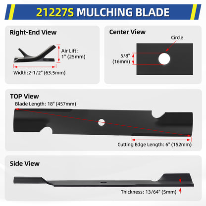 482878 Blades for Scag Tiger Cub Wildcat Turf Tiger 36" 52" Deck, Ferris 21227S 5101756s 5021227