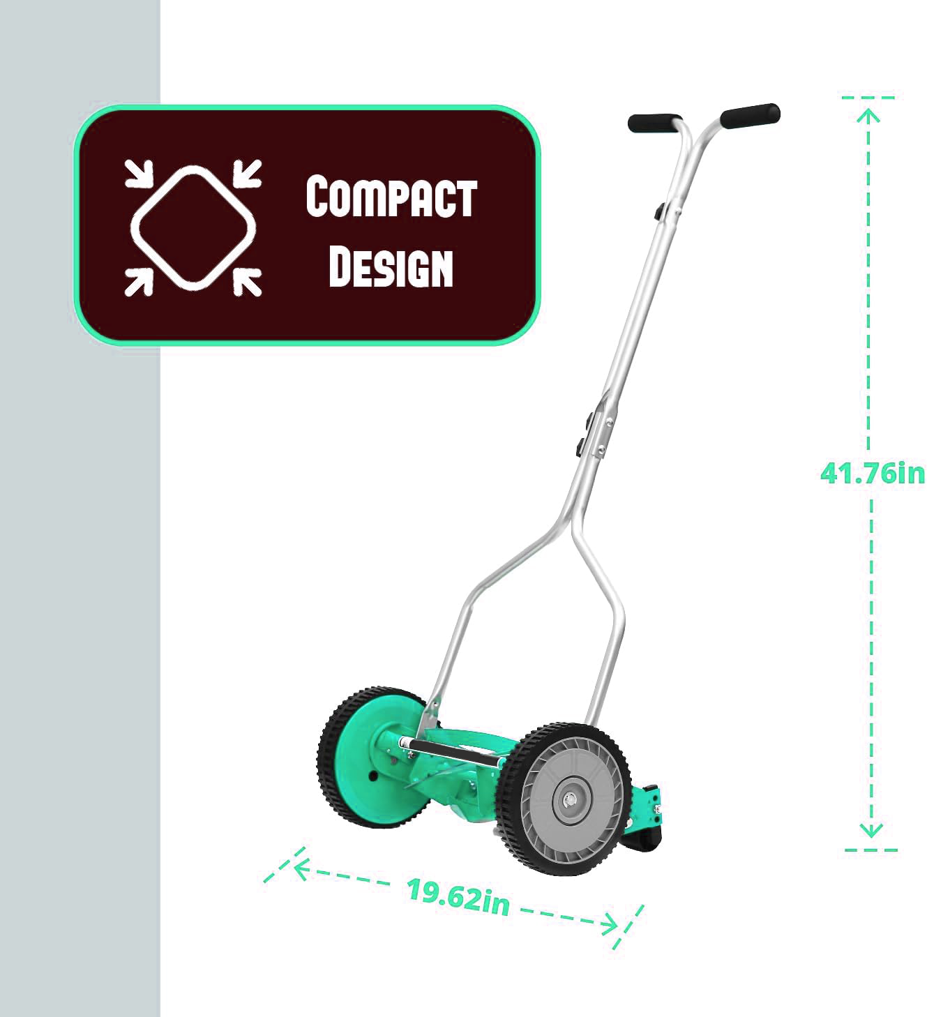 GICOOL 1204-14 14-Inch 4-Blade Push Reel Lawn Mower, Red
