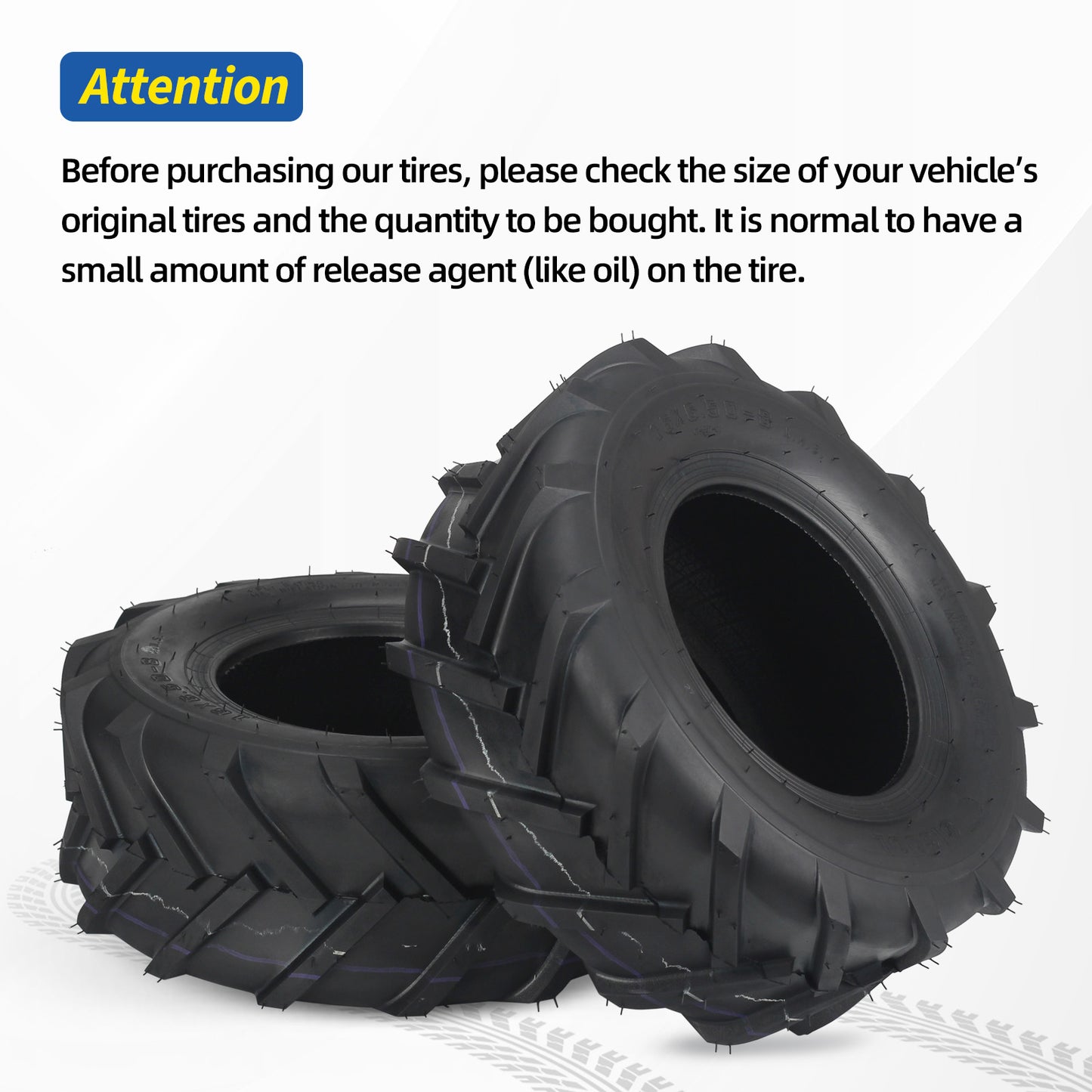 16x6.50-8 High-Traction Tubeless Tire, Agriculture Tractor Tire, 4 Ply, Super Lug AG Turf