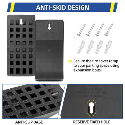 Tire Saver Ramp for 9-12" Tire and Wheel, Flat-Free & Tubeless Tire Protector to Prevent Flat Spots Caused by Long Storage Parking for Riding Lawn Mower