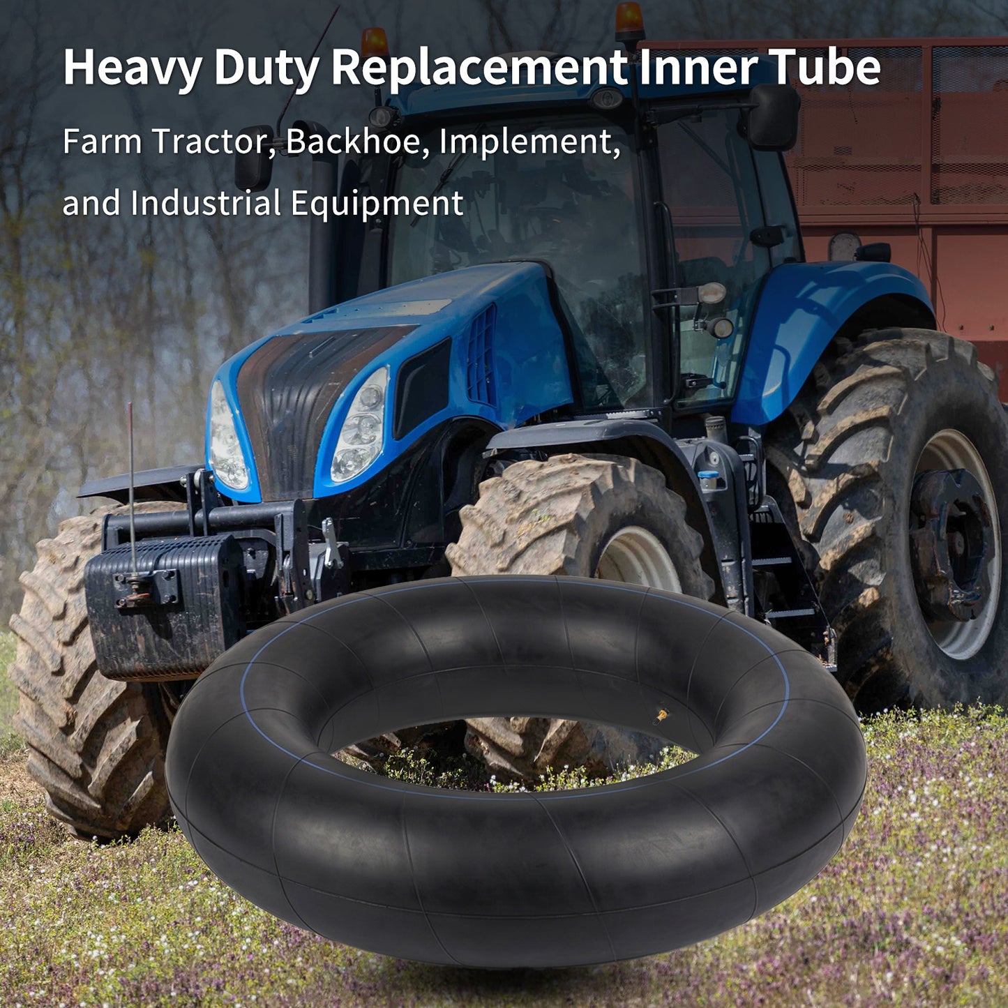 11.2-28/12.4-28 Butyl Inner Tube, 1 Pack with TR218A Valve Stem, Heavy-Duty Inner Tube, Replacement Tube for Farm Tractor, Backhoe and Industrial Equipment