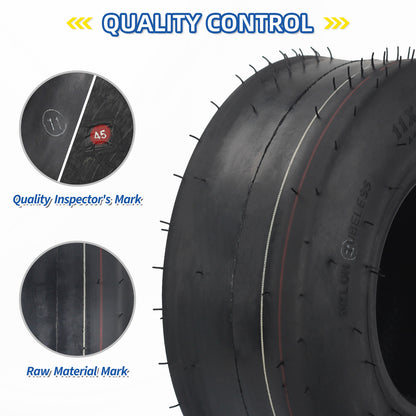 11x4.00-5 Tubeless Lawn Mower Tires, 11x4.00-5 Straight Rib Tread, 4 Ply