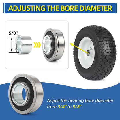 Bearing Bore Hole and Hub Length Adjustment Hardware Kit, with Flanged Bearing Sleeves, Nylon & Steel Washers
