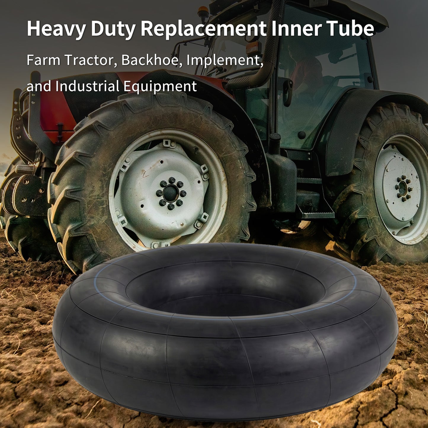 14.9-30 Tractor Tire Butyl Inner Tube, 1 Pack with TR218A Valve Stem, Heavy-Duty Inner Tube, Replacement Tube for Farm Tractor, Backhoe and Industrial Equipment