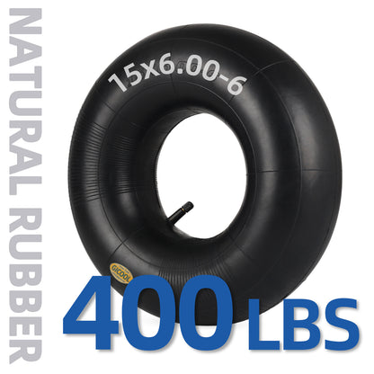 15x6.00-6 Inner Tube(2-Pack), Replacement Lawn Mower Tire Tubes, Heavy-Duty Inner Tube with TR-13 Valve Stem - for Ride-on Mower, Yard Trailers, Tractors, Go Karts, Golf Carts, ATVs and More