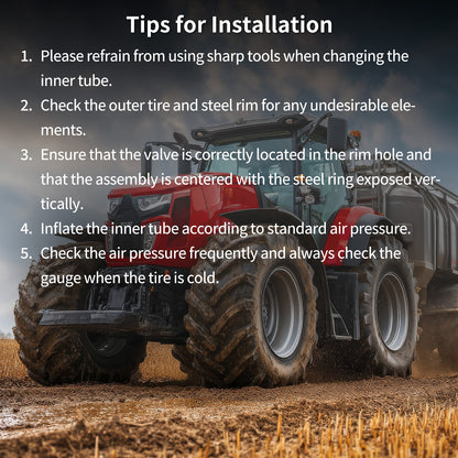 11.2-28/12.4-28 Butyl Inner Tube, 1 Pack with TR218A Valve Stem, Heavy-Duty Inner Tube, Replacement Tube for Farm Tractor, Backhoe and Industrial Equipment