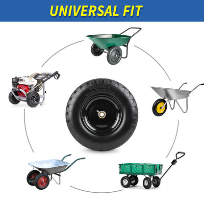4.80/4.00-8" Wheelbarrow Tire, 16" Tire, 3-6" Centered Hub, 5/8" & 3/4" Bearing