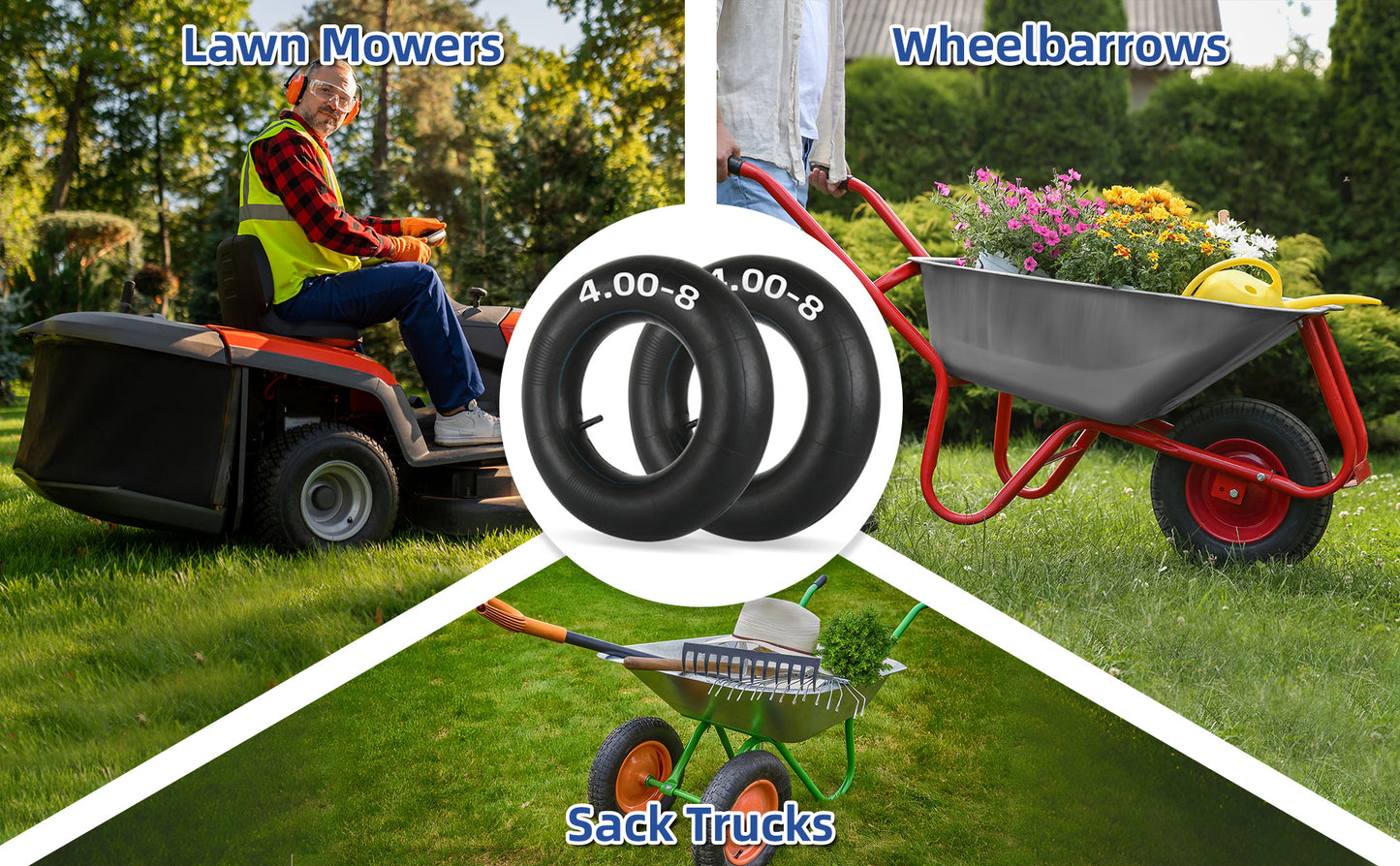 15x6.00-6 Inner Tube(2-Pack), Replacement Lawn Mower Tire Tubes, Heavy-Duty Inner Tube with TR-13 Valve Stem - for Ride-on Mower, Yard Trailers, Tractors, Go Karts, Golf Carts, ATVs and More