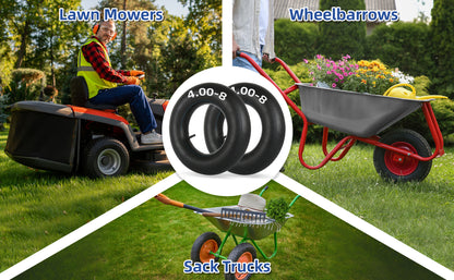 15x6.00-6 Inner Tube(2-Pack), Replacement Lawn Mower Tire Tubes, Heavy-Duty Inner Tube with TR-13 Valve Stem - for Ride-on Mower, Yard Trailers, Tractors, Go Karts, Golf Carts, ATVs and More
