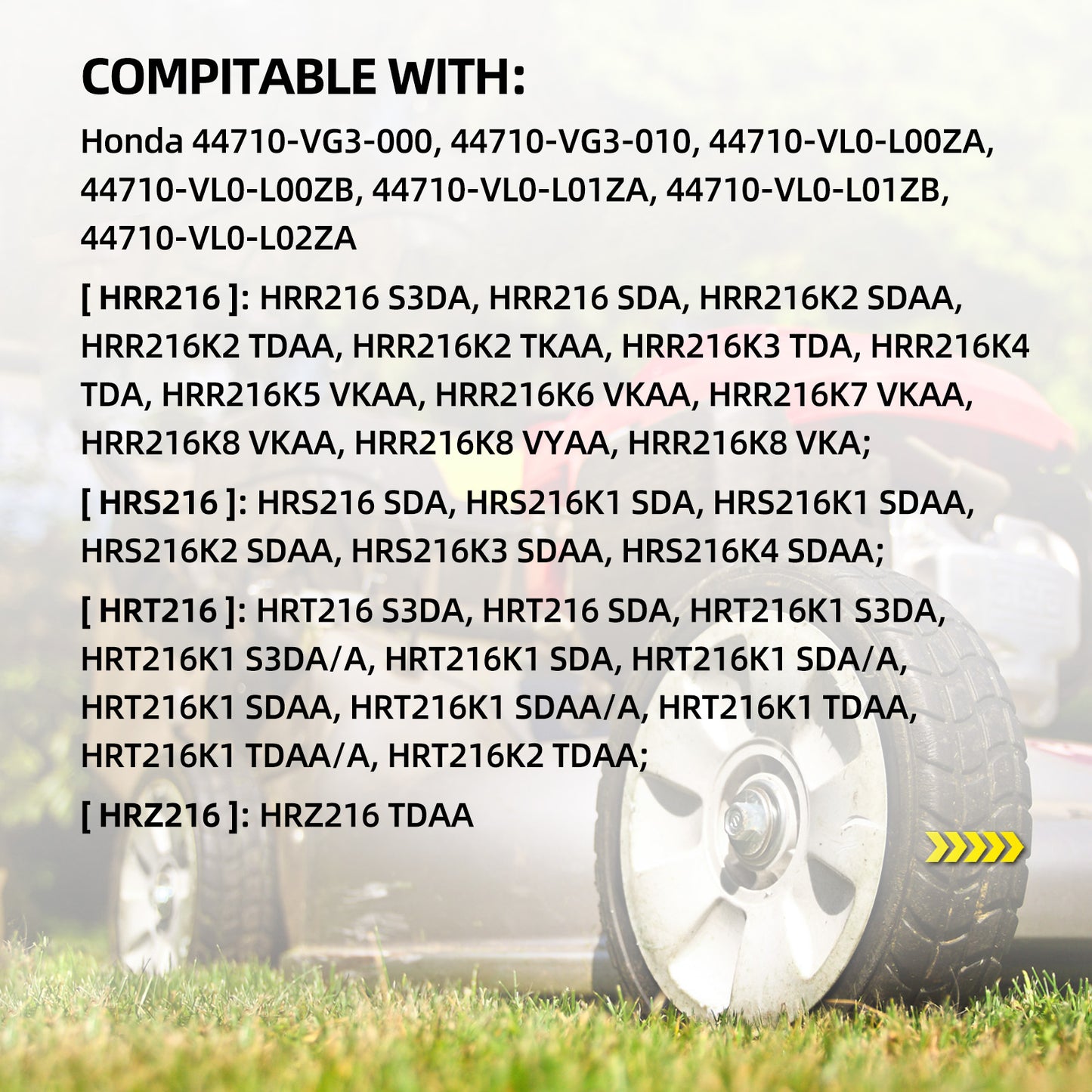 GICOOL 44710-VL0-L02ZB Front Wheels, 8 Inch Wheels Fit for Honda HRR216 HRS216 HRT216 Walk-behind Lawn Mower, 8 Inch Wheels, Pack of 2