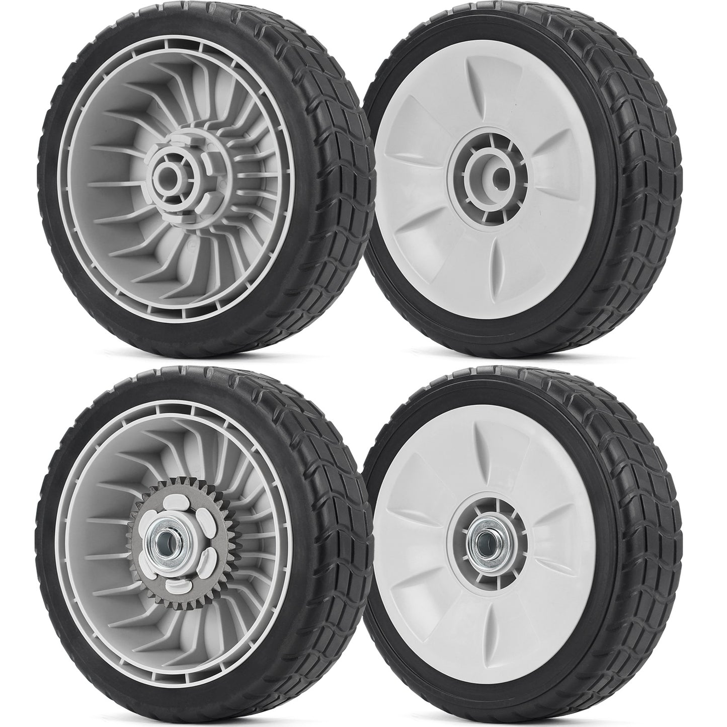 GICOOL 4 Pack HRR216 Lawn Mower Wheels, 2 Rear Wheels 42710-VE2-M02ZE and 2 Front Wheels 44710-VL0-L02ZB for Honda HRR216 HRS216 HRT216 Walk-behind Lawn Mower