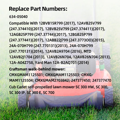 634-05040 Lawn Mower Wheels, 8 Inch Wheels for MTD, Cub Cadet, Craftsman Walk-Behind Mower, 2 Pack