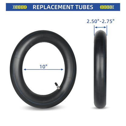 2.50/2.75-10" (80/90-10) Mini Dirt Bike Replacement Heavy Duty Butyl Inner Tubes, 2 Pack with TR4 Valve Stem, Fits for Honda CRF50/XR50, Yamaha PW50/TTR50, Suzuki DRZ70/JR50, Razor MX650/MX500