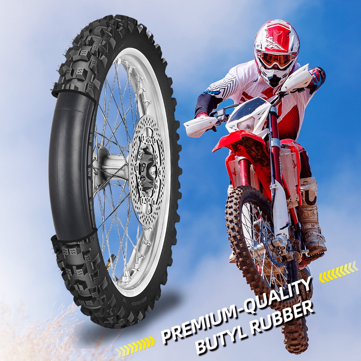 2.50/2.75-10" (80/90-10) Mini Dirt Bike Replacement Heavy Duty Butyl Inner Tubes, 2 Pack with TR4 Valve Stem, Fits for Honda CRF50/XR50, Yamaha PW50/TTR50, Suzuki DRZ70/JR50, Razor MX650/MX500