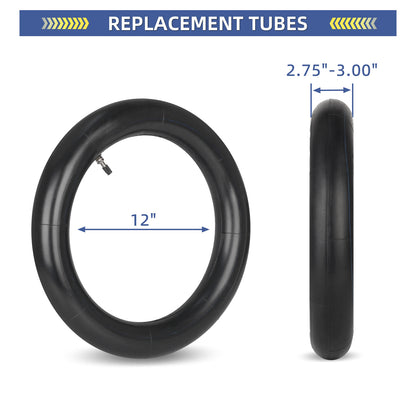 2.75/3.00-12" (80/100-12) Dirt Bike Replacement Heavy Duty Butyl Inner Tubes, 2 Pack with TR4 Valve Stem, Fits for Honda CRF70/XR70, Kawasaki KLX110, Yamaha TTR90, Suzuki DRZ110