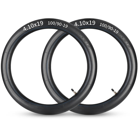 4.10x19" (100/90-19) Motorcycle Replacement Heavy Duty Butyl Inner Tubes, 3mm Thick Heavy Duty, 2 Pack with TR4 Valve Stem, Fits for Dirt Pit Bike, Off-Road and Motocross Tires