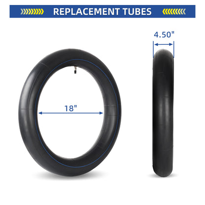 4.50x18" (110/100-18) Motorcycle Replacement Heavy Duty Butyl Inner Tubes, 3mm Thick Heavy Duty, 2 Pack with TR4 Valve Stem, Fits for Dirt Pit Bike, Off-Road and Motocross Tires