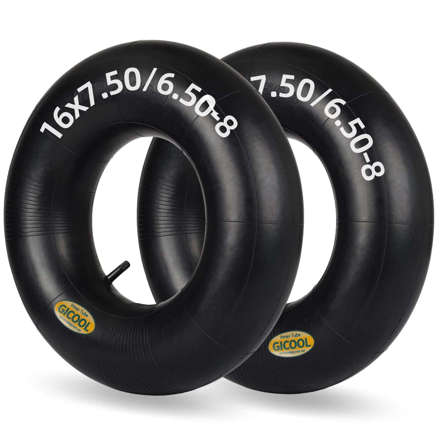 16x6.50-8, 16x7.50-8 Inner Tube, 2 Pack with TR-13 Valve Stem, Heavy Duty, for Mower Tractor Golf Cart Garden Trailer and More