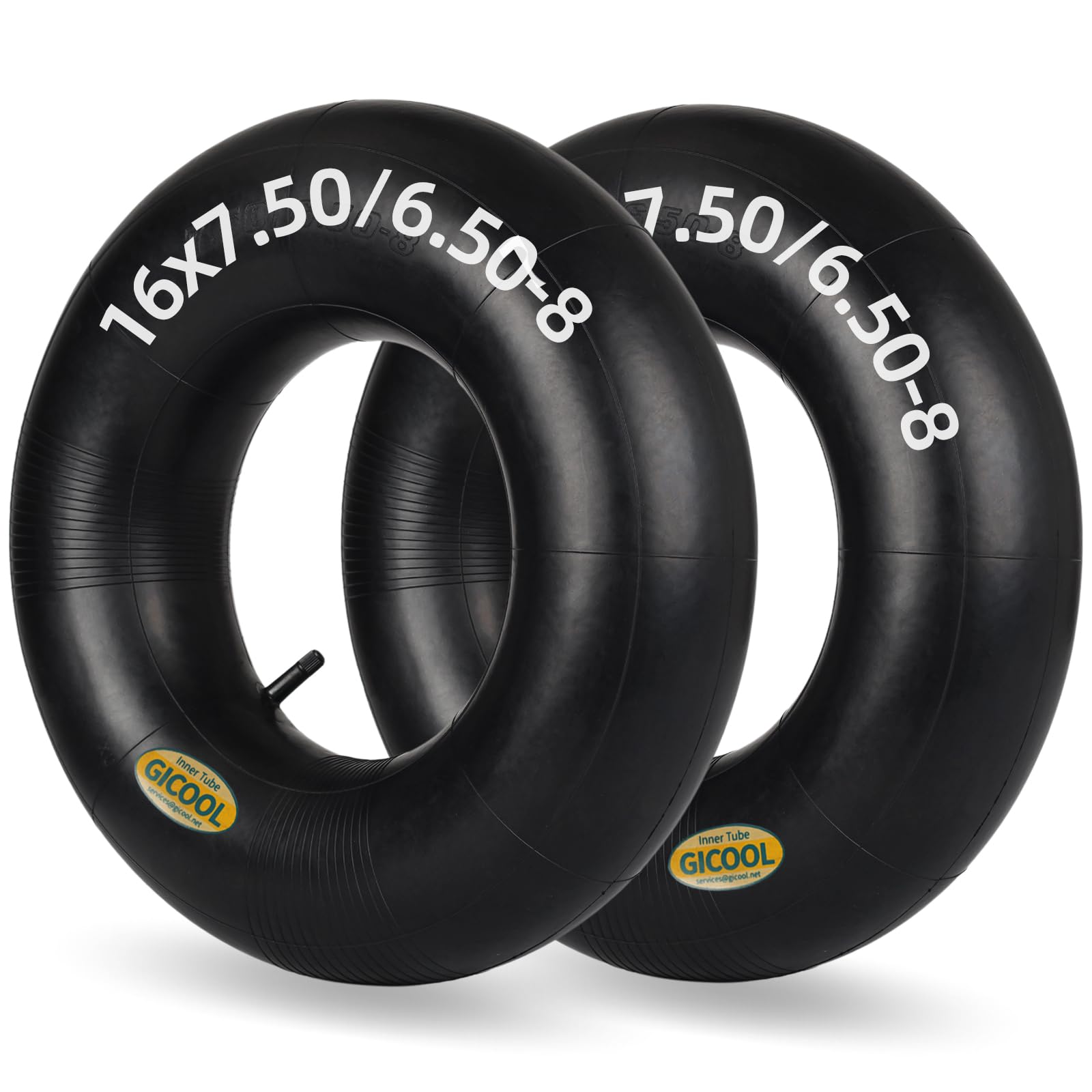 16x6.50-8, 16x7.50-8 Inner Tube, 2 Pack with TR-13 Valve Stem, Heavy Duty, for Mower Tractor Golf Cart Garden Trailer and More