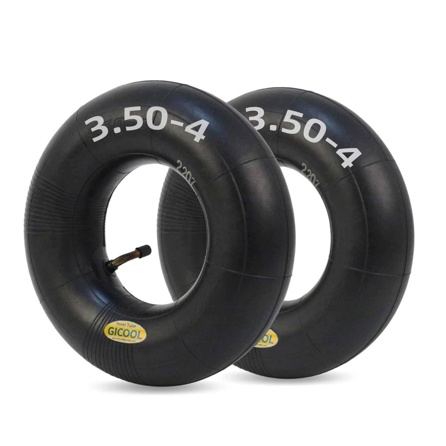 4.10/3.50-4 Replacement Inner Tube, with TR-87 Bent Valve Stem, Heavy Duty, for 10" Tires, Hand Truck Garden Utility Wagon Go Cart (2 pack)