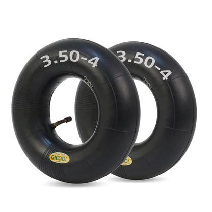 4.10/3.50-4 Replacement Inner Tube, with TR-87 Bent Valve Stem, Heavy Duty, for 10" Tires, Hand Truck Garden Utility Wagon Go Cart (2 pack)