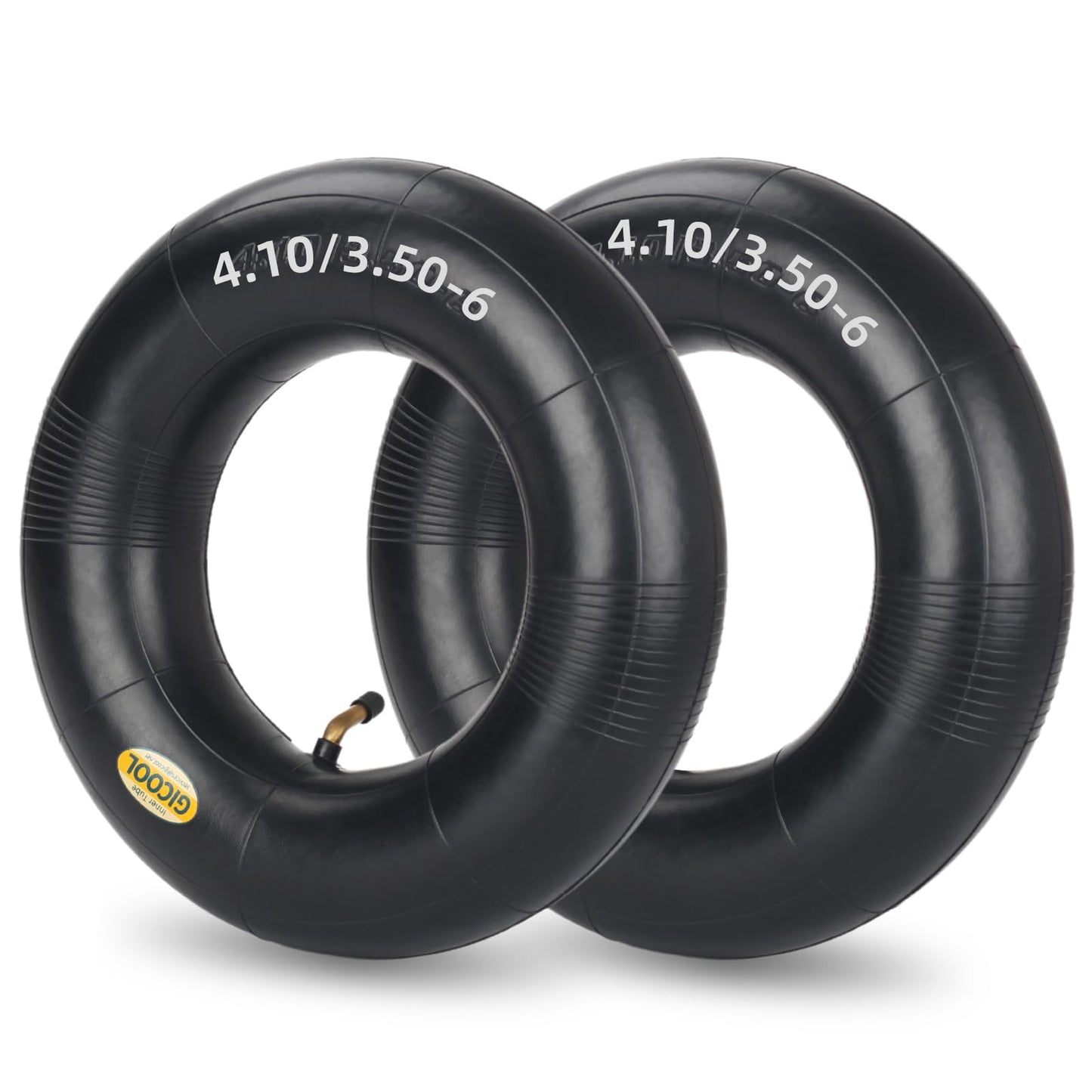4.10/3.50-6 Replacement Inner Tube, 2 Pack with TR-87 Valve Stem, Heavy Duty, For 13" Tires Wheelbarrow Garden Utility Wagon Go Cart Lawn Mower