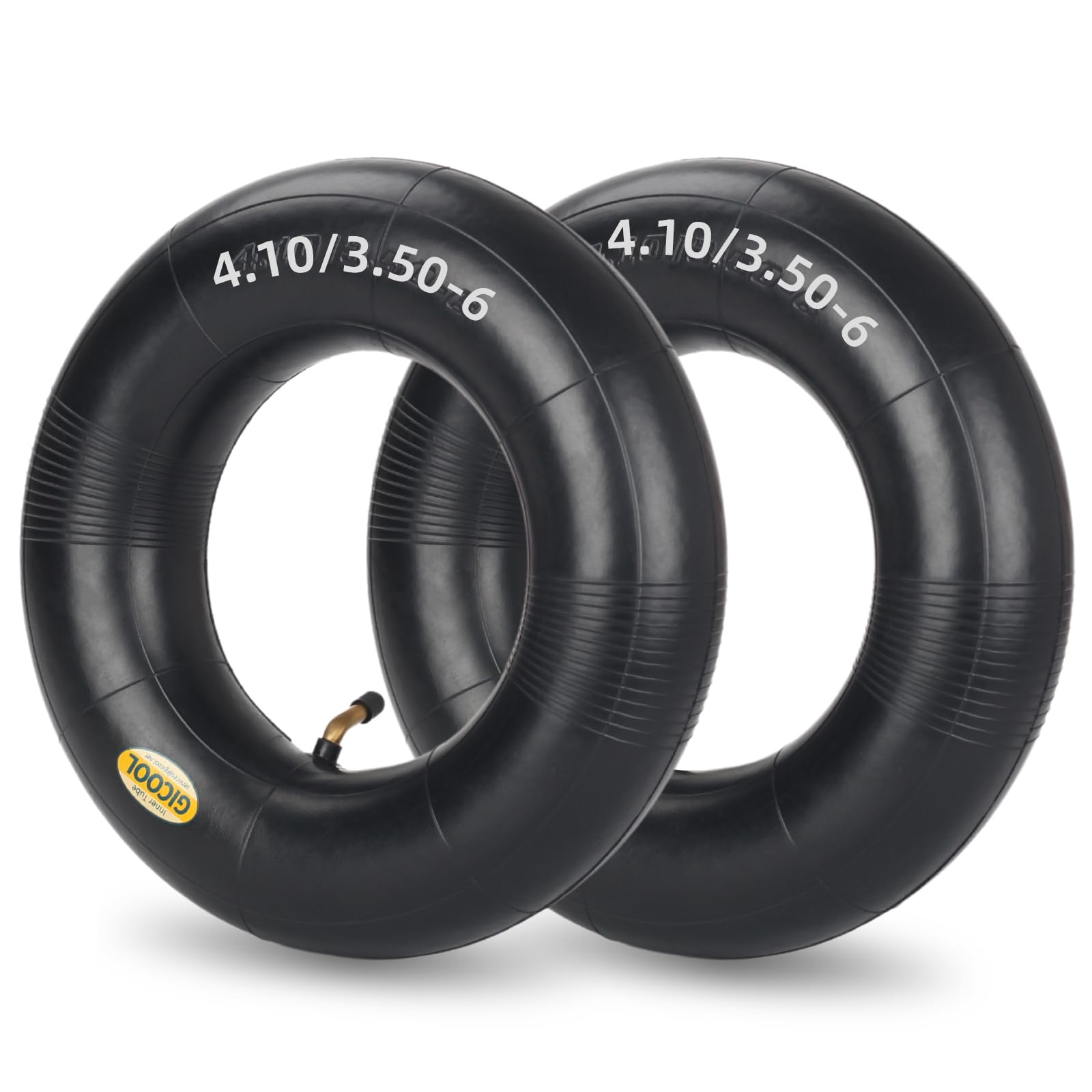 4.10/3.50-6 Replacement Inner Tube, 2 Pack with TR-87 Valve Stem, Heavy Duty, For 13" Tires Wheelbarrow Garden Utility Wagon Go Cart Lawn Mower