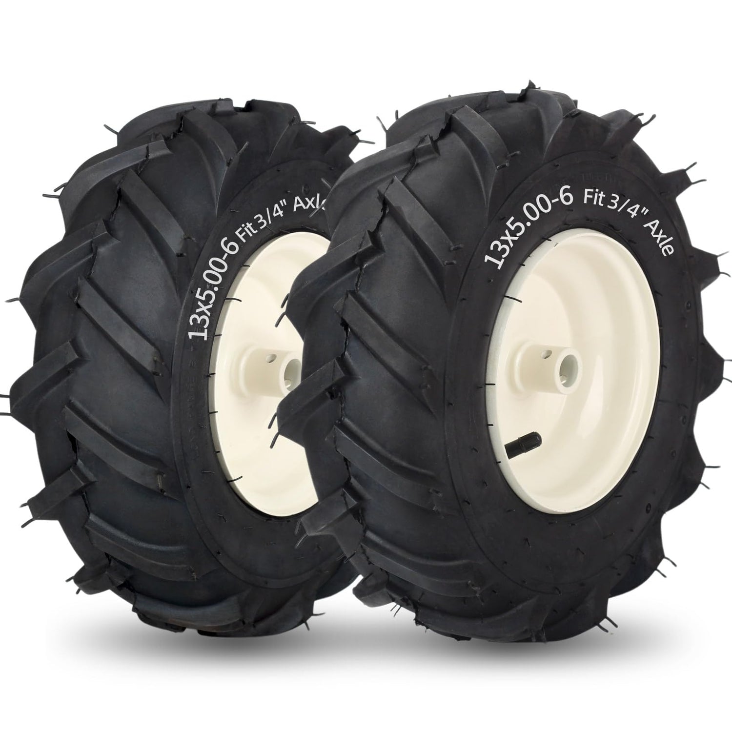13x5.00-6" Tiller Tire and Wheel, 3/4" Axle Size, 3-1/8" Centered Hub, Compatible with Craftsman & Troy-Bilt Tiller Replacement (2pack)