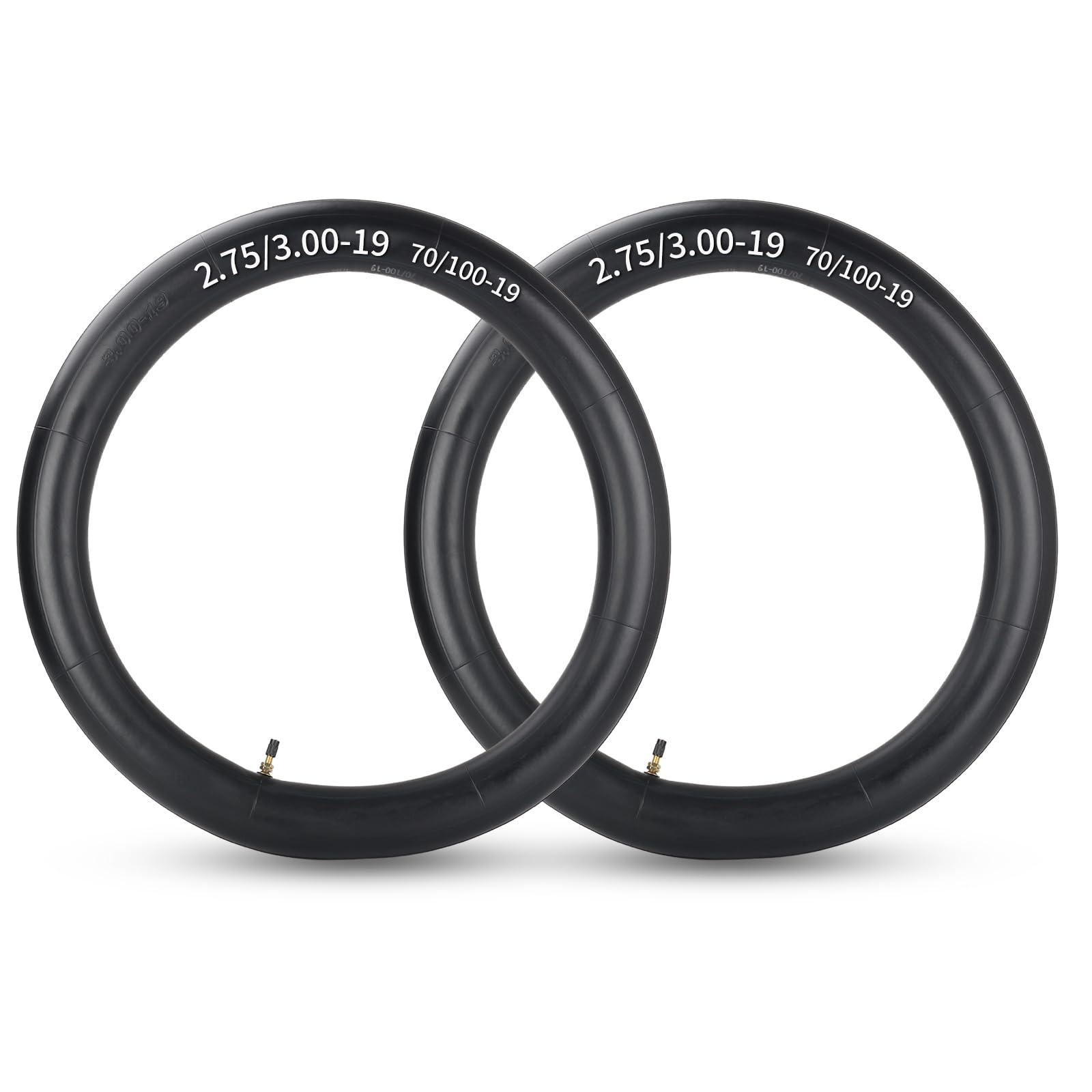 2.75/3.00-19” Dirt Bike Inner Tubes, 2 Pack with TR4 Valve Stem, 70/100-19 Heavy-Duty Inner Tubes, Replacement Tubes for Motorcycle, Dirt Bike, Pit Bike and More