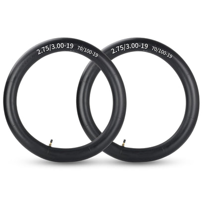 2.75/3.00-19” Dirt Bike Inner Tubes, 2 Pack with TR4 Valve Stem, 70/100-19 Heavy-Duty Inner Tubes, Replacement Tubes for Motorcycle, Dirt Bike, Pit Bike and More