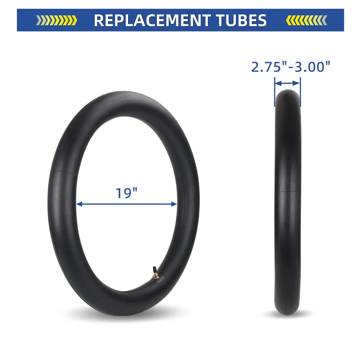 2.75/3.00-19” Dirt Bike Inner Tubes, 2 Pack with TR4 Valve Stem, 70/100-19 Heavy-Duty Inner Tubes, Replacement Tubes for Motorcycle, Dirt Bike, Pit Bike and More