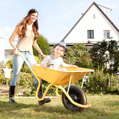 14.5" Wheelbarrow Tire, 3.50-8” Pneumatic Tire, Universal Wheelbarrow Wheel for 4.80/4.00-8”, 4.00-6”, and 2.50-8”, with 6" Centered Hub, 5/8" Axle Bore Hole, Sealed Bearings（1 Pack）