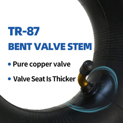 4.10/3.50-4 Replacement Inner Tube, with TR-87 Bent Valve Stem, Heavy Duty, for 10" Tires, Hand Truck Garden Utility Wagon Go Cart (2 pack)