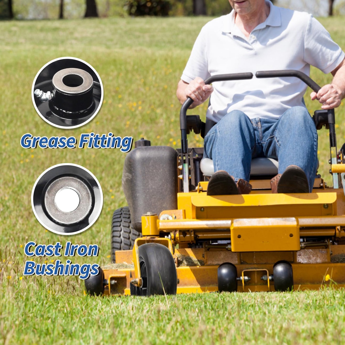 11x4.00-5” Flat Free Lawn Mower Tire and Wheel