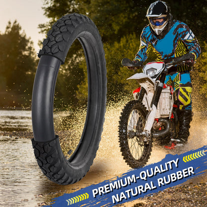2.75/3.00-19” Dirt Bike Inner Tubes, 2 Pack with TR4 Valve Stem, 70/100-19 Heavy-Duty Inner Tubes, Replacement Tubes for Motorcycle, Dirt Bike, Pit Bike and More