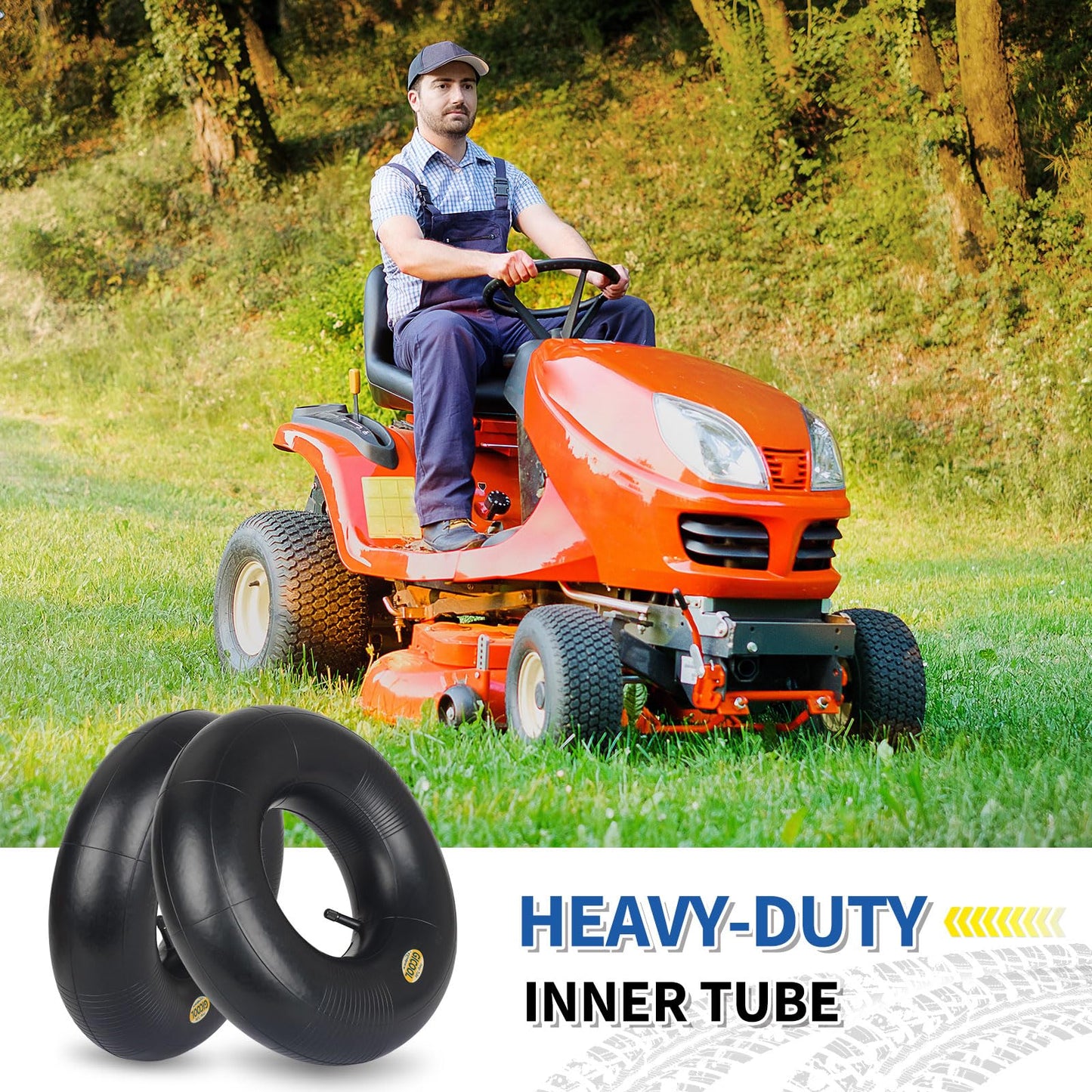 13x6.50-6 Inner Tube, 2 Pack with TR-13 Valve Stem, Heavy Duty, Universal Fit for Ride-on Mower, Razor Dirt Quad Lawn Mower, Yard Trailer, Go Kart, ATV, Yard Tractor, Snow Blower