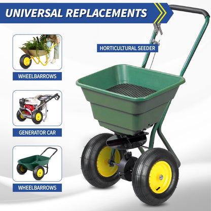 Upgrade 4.80/4.00-8 Wheelbarrow Tire and Wheel, 16"" Rubber Pneumatic Wheel, 3"" -6"" Centered Hub, 5/8"" &amp; 3/4"" Bearings, for Hand Truck, Trolley, Garden Cart, Wagons, 10 （2 Pack)