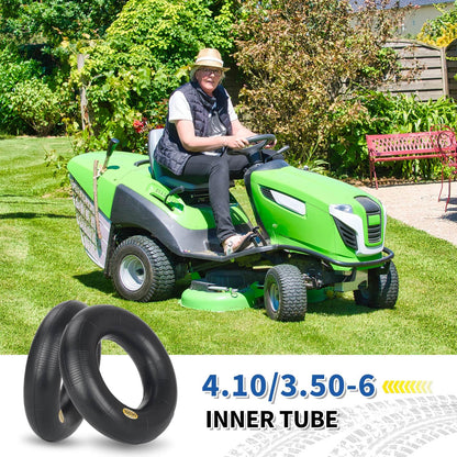 4.10/3.50-6 Replacement Inner Tube, 2 Pack with TR-87 Valve Stem, Heavy Duty, For 13" Tires Wheelbarrow Garden Utility Wagon Go Cart Lawn Mower