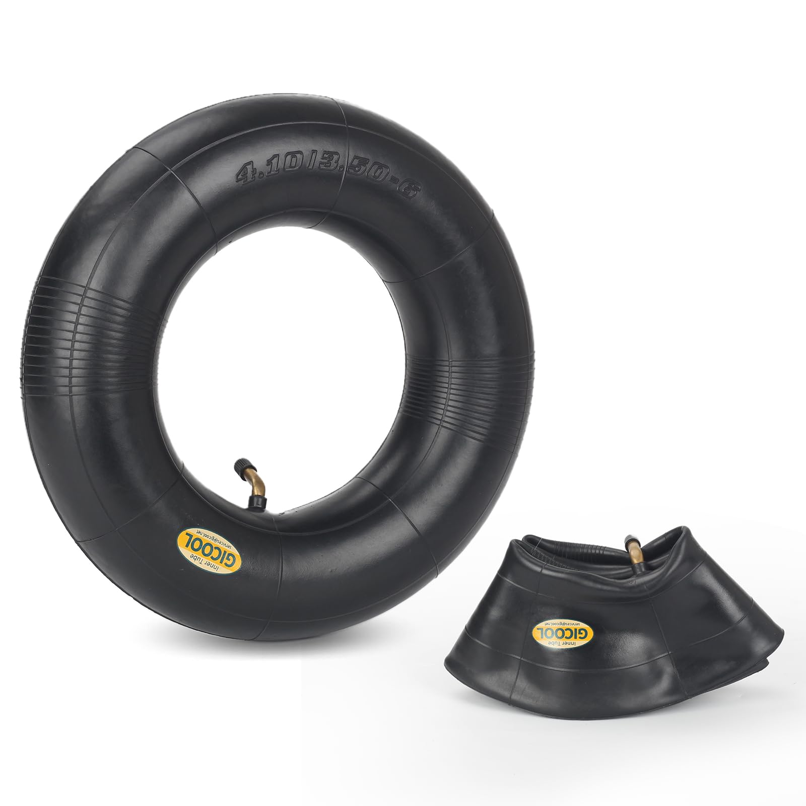 4.10/3.50-6 Replacement Inner Tube, 2 Pack with TR-87 Valve Stem, Heavy Duty, For 13" Tires Wheelbarrow Garden Utility Wagon Go Cart Lawn Mower